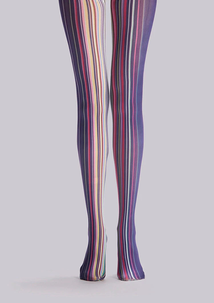 Viken Plan Art Print Tights Colored stripes Pantyhose/Tights [Colorful lines]
