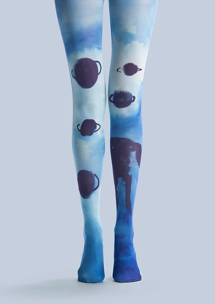 Viken Plan Ethnic art Print Tights Tie-dye Pantyhose/Tights [Ink Planet]