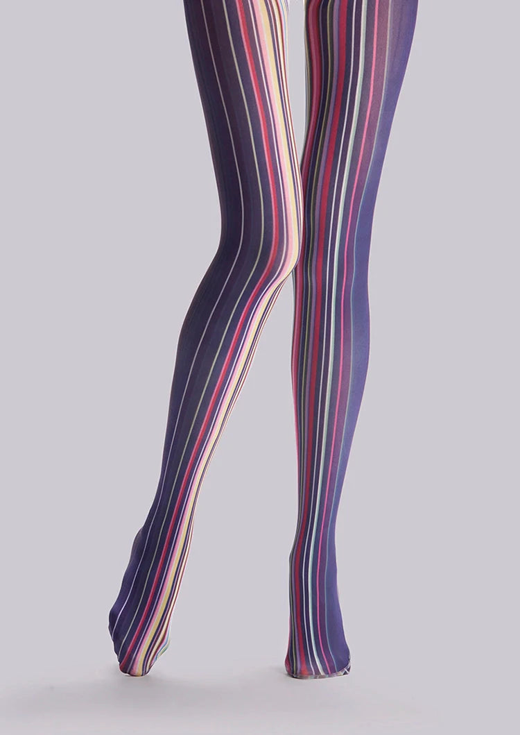 Viken Plan Art Print Tights Colored stripes Pantyhose/Tights [Colorful lines]