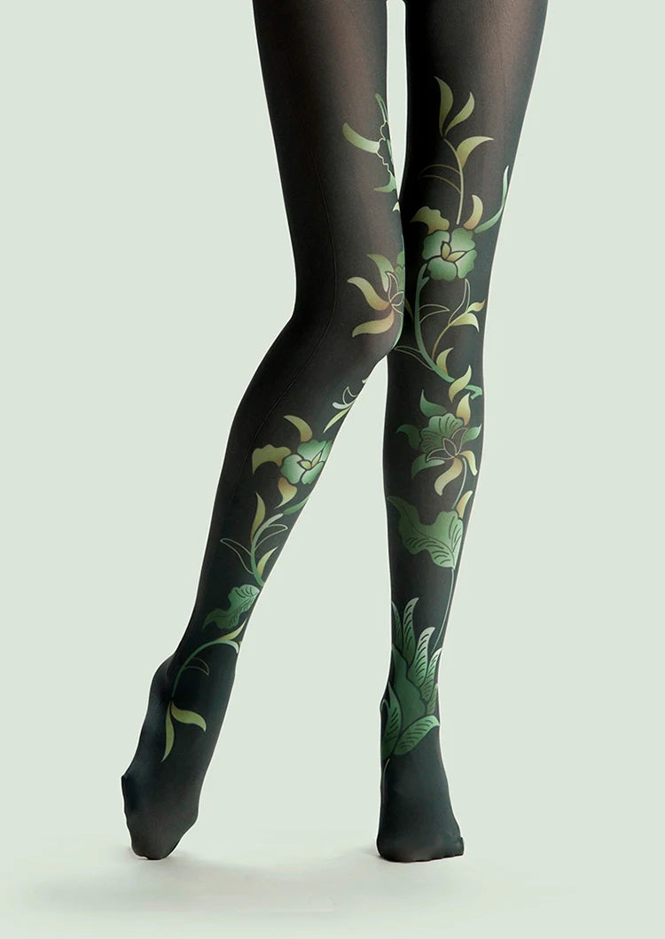 Viken Plan Forest Print Tights Hosiery Pantyhose