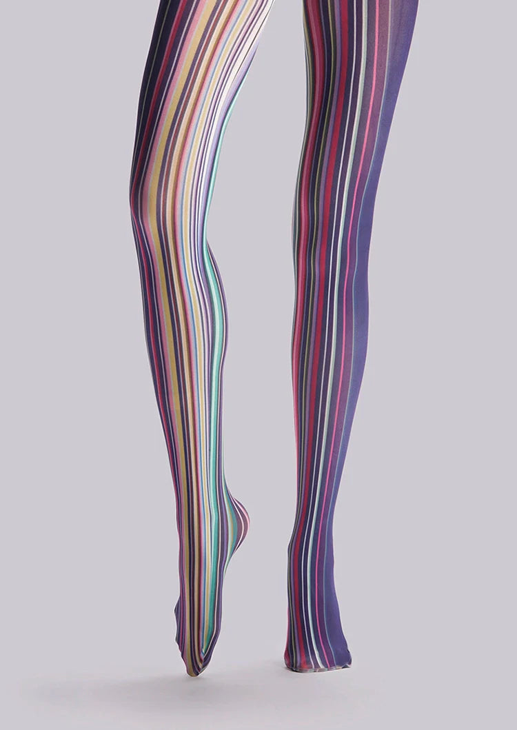 Viken Plan Art Print Tights Colored stripes Pantyhose/Tights [Colorful lines]