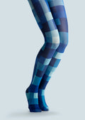 Viken Plan Blue Square Tights Hosiery Pantyhose