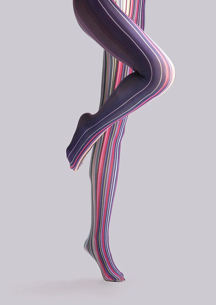 Viken Plan Art Print Tights Colored stripes Pantyhose/Tights [Colorful lines]