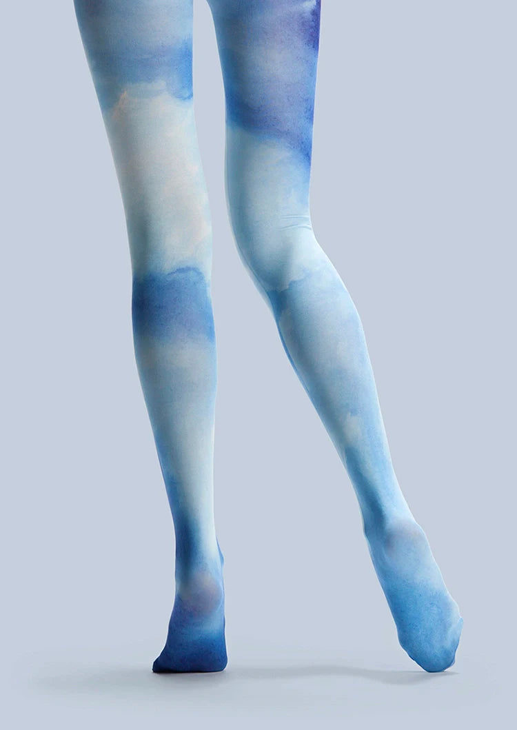 Viken Plan Ethnic art Print Tights Tie-dye Pantyhose/Tights [Ink Planet]