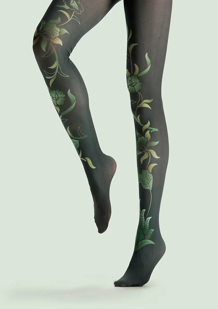 Viken Plan Forest Print Tights Hosiery Pantyhose