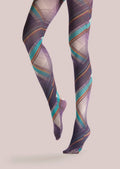 Viken Plan Art Print Tights Retro Pantyhose/Tights [Realize check]