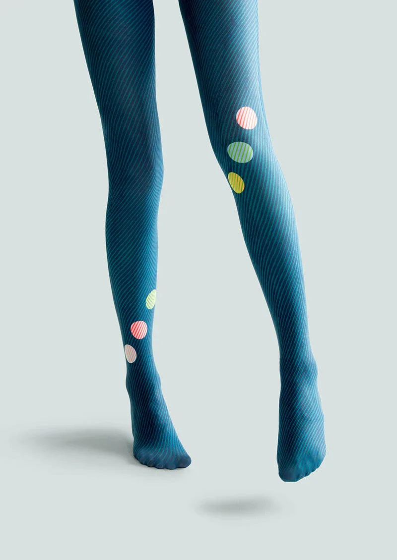Viken Plan Pop Art Print Tights Colorful Pantyhose/Tights [Rhythmic Polka Motif]