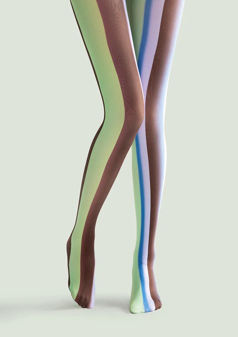 Viken Plan Fashion Printed Tights Personality Pantyhose/Tights [Greenish Stripe]