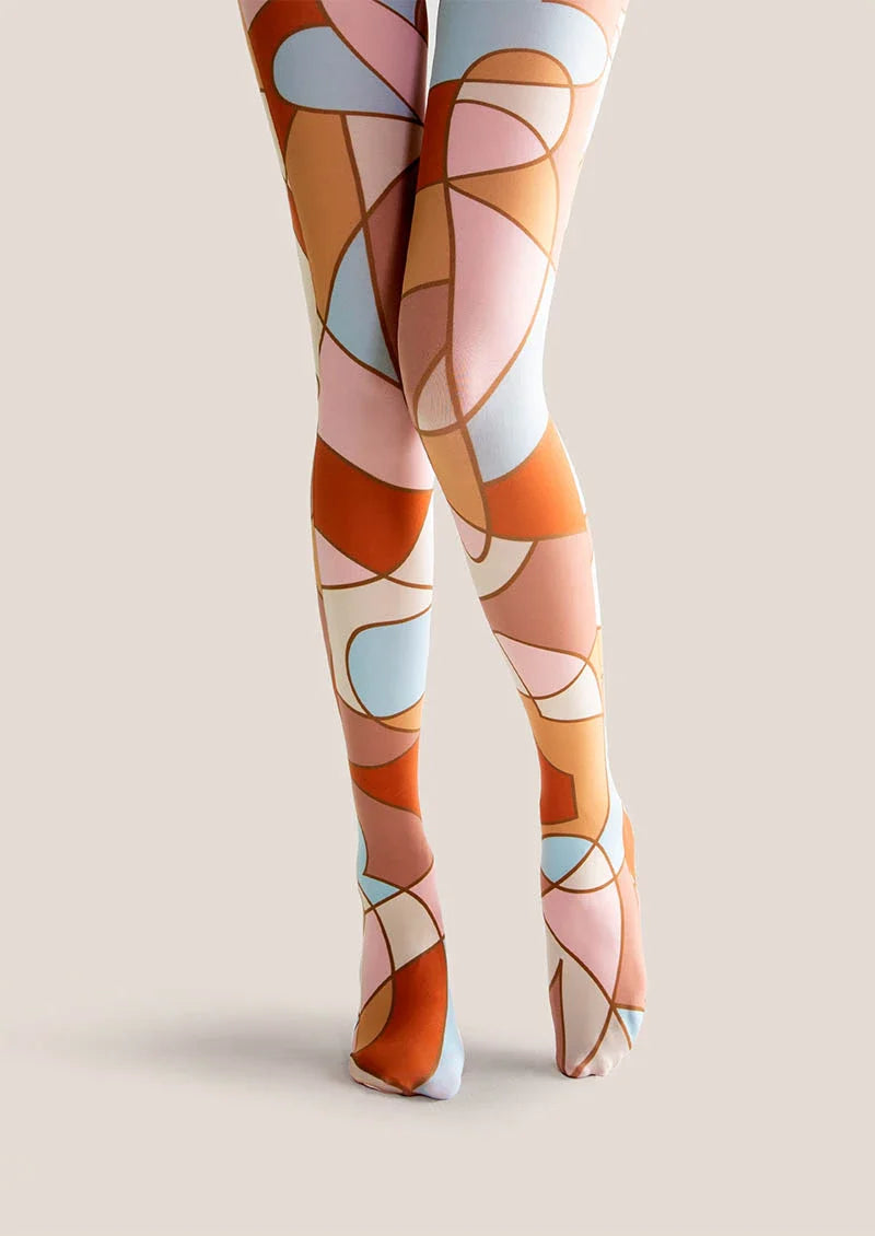 Viken Plan Art Print Tights Geometric Figure Pantyhose/Tights [Dusk Refrain]