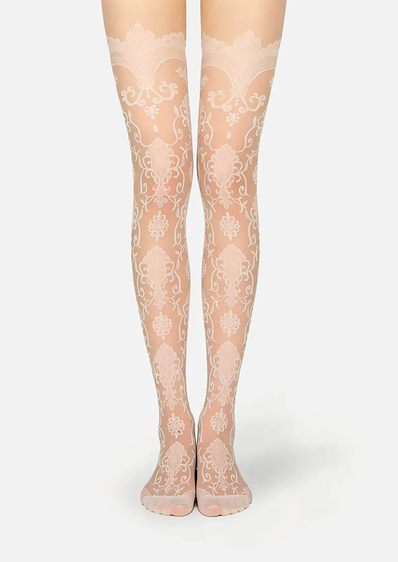 Viken Plan Baroque Jacquard Lace Tights Hosiery Pantyhose
