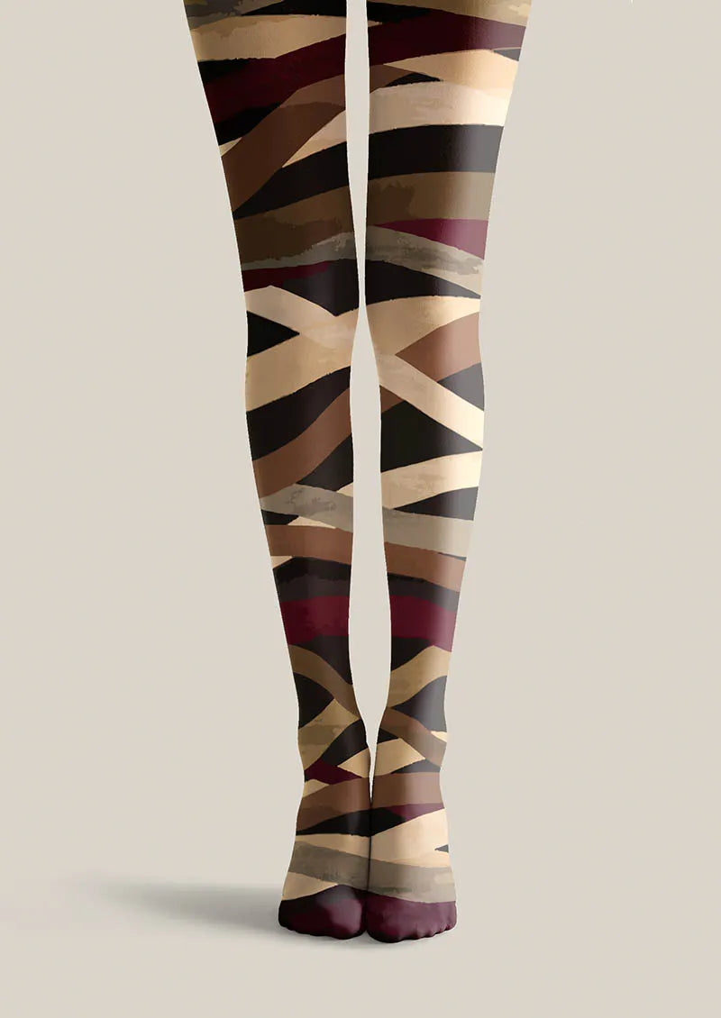 Viken Plan Geometric Art Woven Rhythm Tights Hosiery Pantyhose