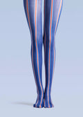 Viken Plan Blue Striped College Tights Hosiery Pantyhose