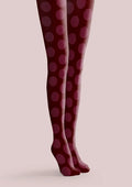 Viken Plan deep red Morandi polka dots Tights Hosiery Pantyhose
