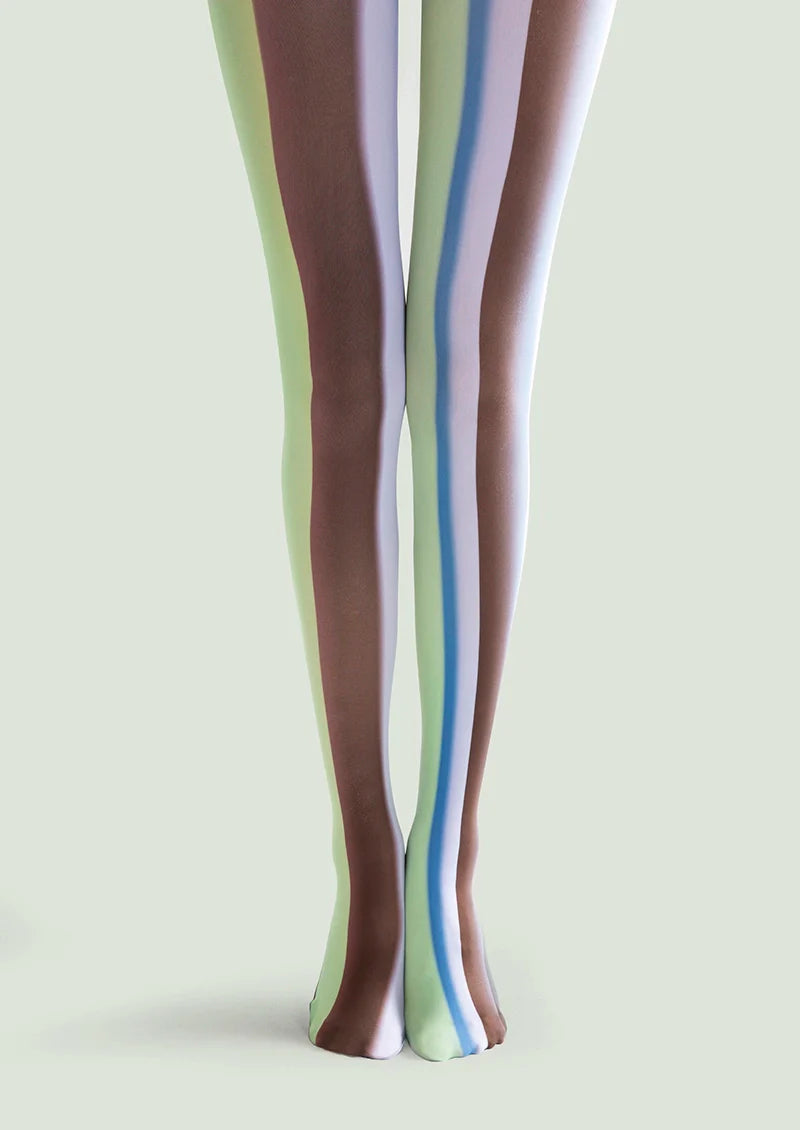 Viken Plan Fashion Printed Tights Personality Pantyhose/Tights [Greenish Stripe]