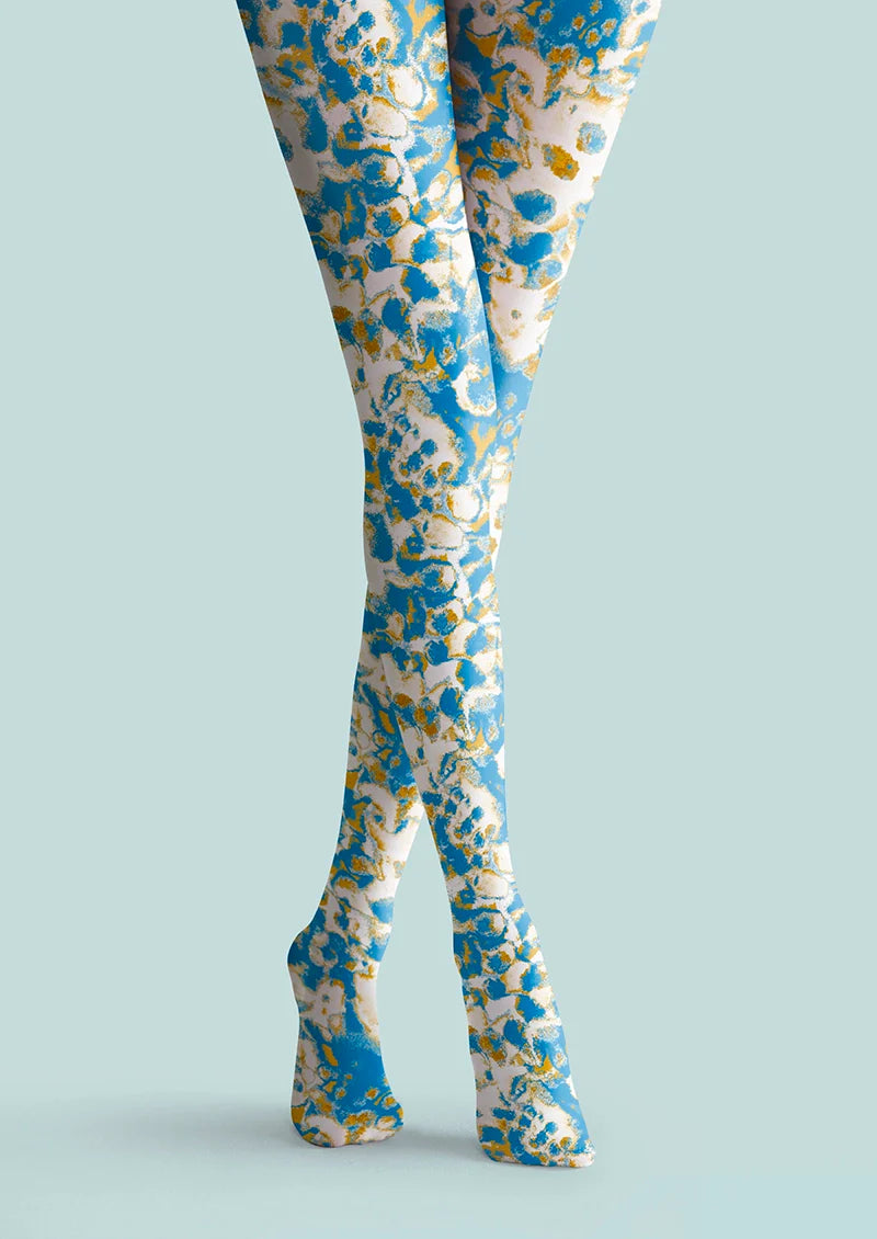 Viken Plan Blue Speckles Tights Hosiery Pantyhose