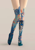 Viken Plan Art Print Tights Personality Pantyhose/Tights [Blue Leopard]