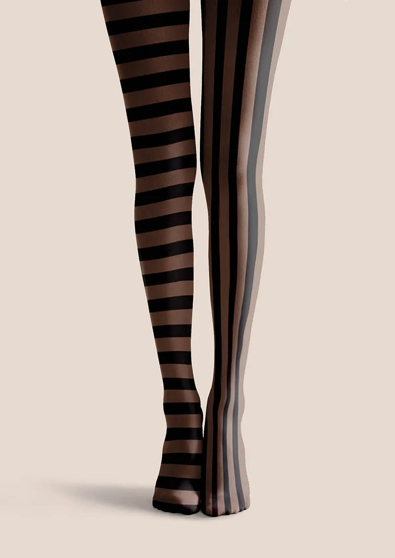 Viken Plan Shadow Panel Stripes Tights Hosiery Pantyhose