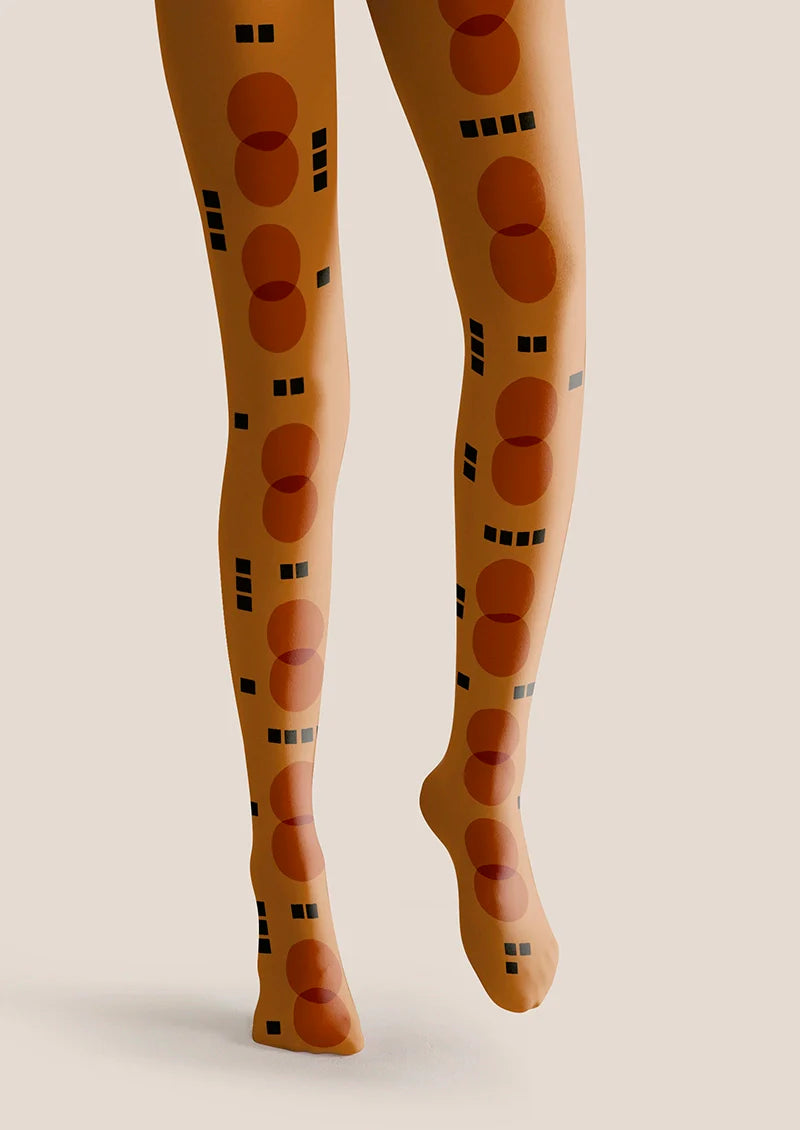 Viken Plan Caramel Totem Tights Hosiery Pantyhose