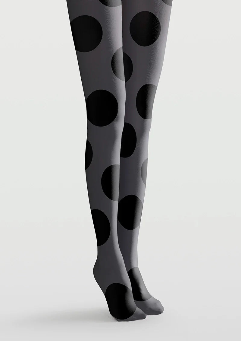 Viken Plan Gray-black polka dots Tights Hosiery Pantyhose