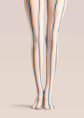 Viken Plan Beige Striped College Tights Hosiery Pantyhose
