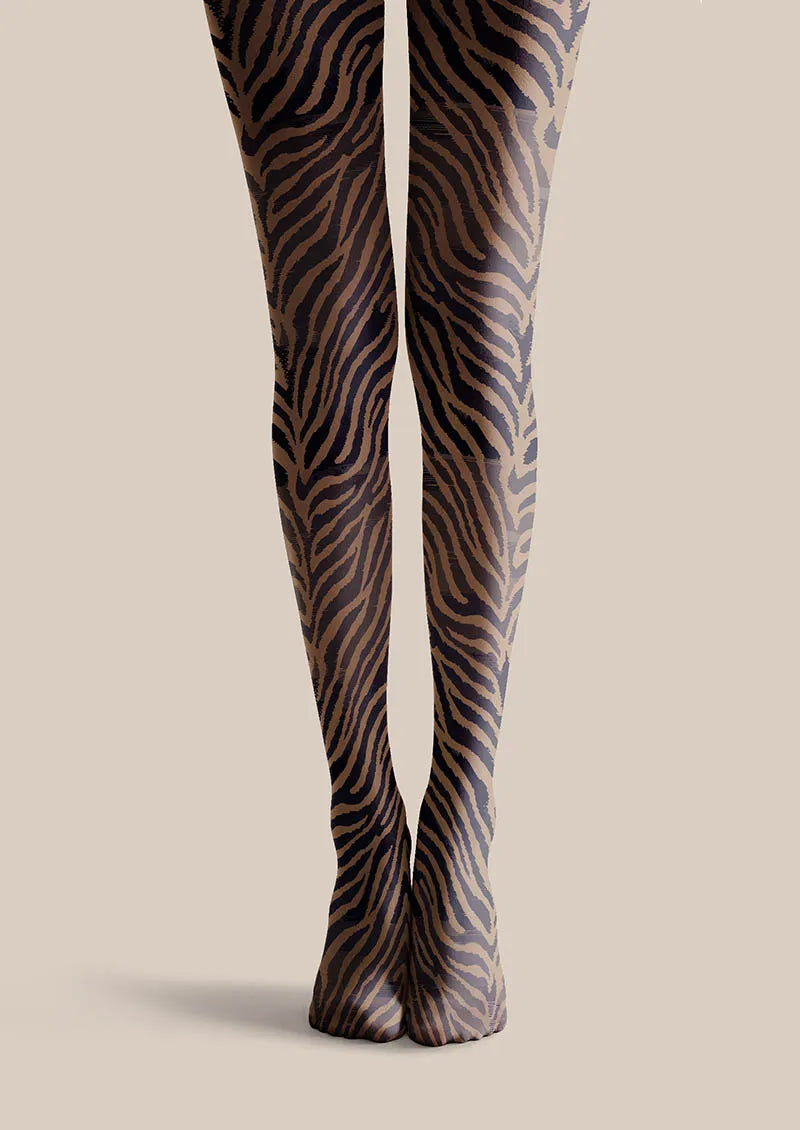 Viken Plan Wild Tiger Pattern Tights Hosiery Pantyhose