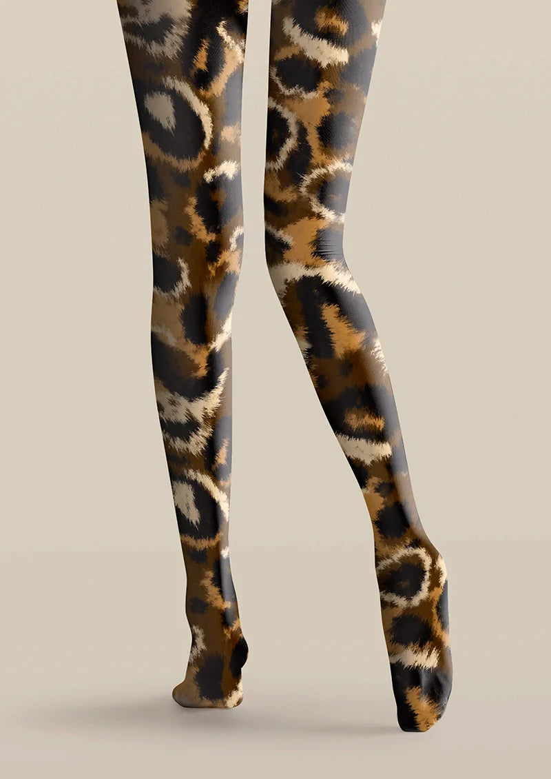 Viken Plan Classic Fashion Print Tights Personalized Pantyhose/Tights [Leopard's Prowl]