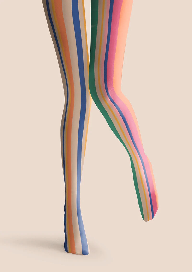 Viken Plan Neon Stripes Tights Hosiery Pantyhose