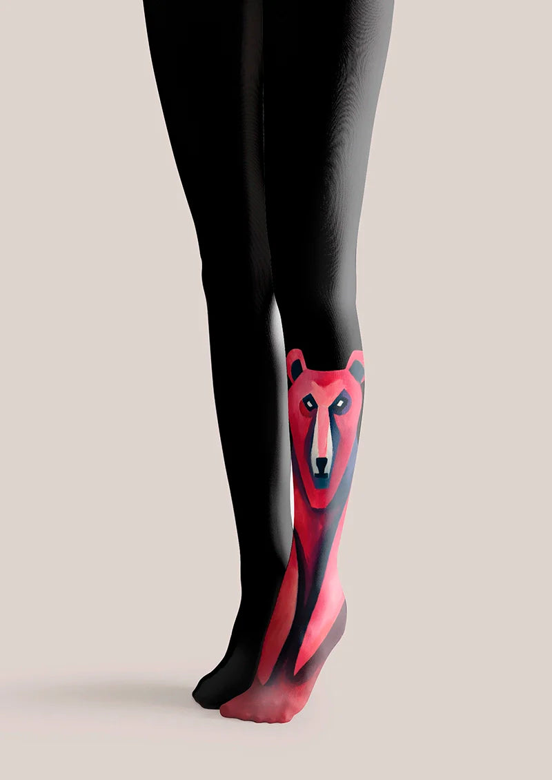 Viken Plan Peach Pink Bear Tights Hosiery Pantyhose