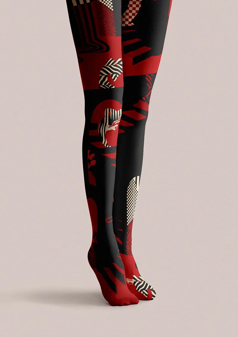 Viken Plan Musical elements Rock Lines Tights Hosiery Pantyhose