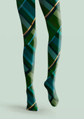 Viken Plan Blue diagonal stripes Tights Hosiery Pantyhose