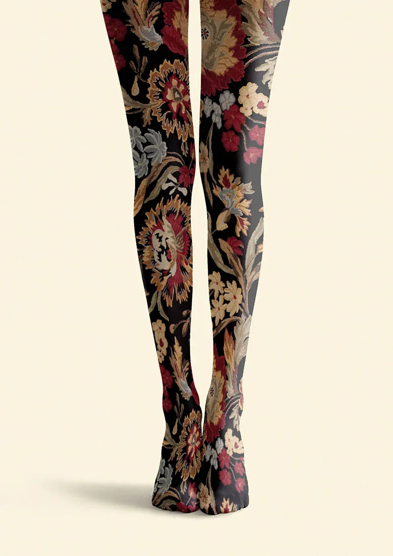 Viken Plan Floral pattern Vintage Garden Tights Hosiery Pantyhose