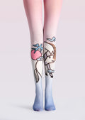 Viken Plan Fun art Print Tights Cute Pantyhose/Tights [Horse and swallow fell]