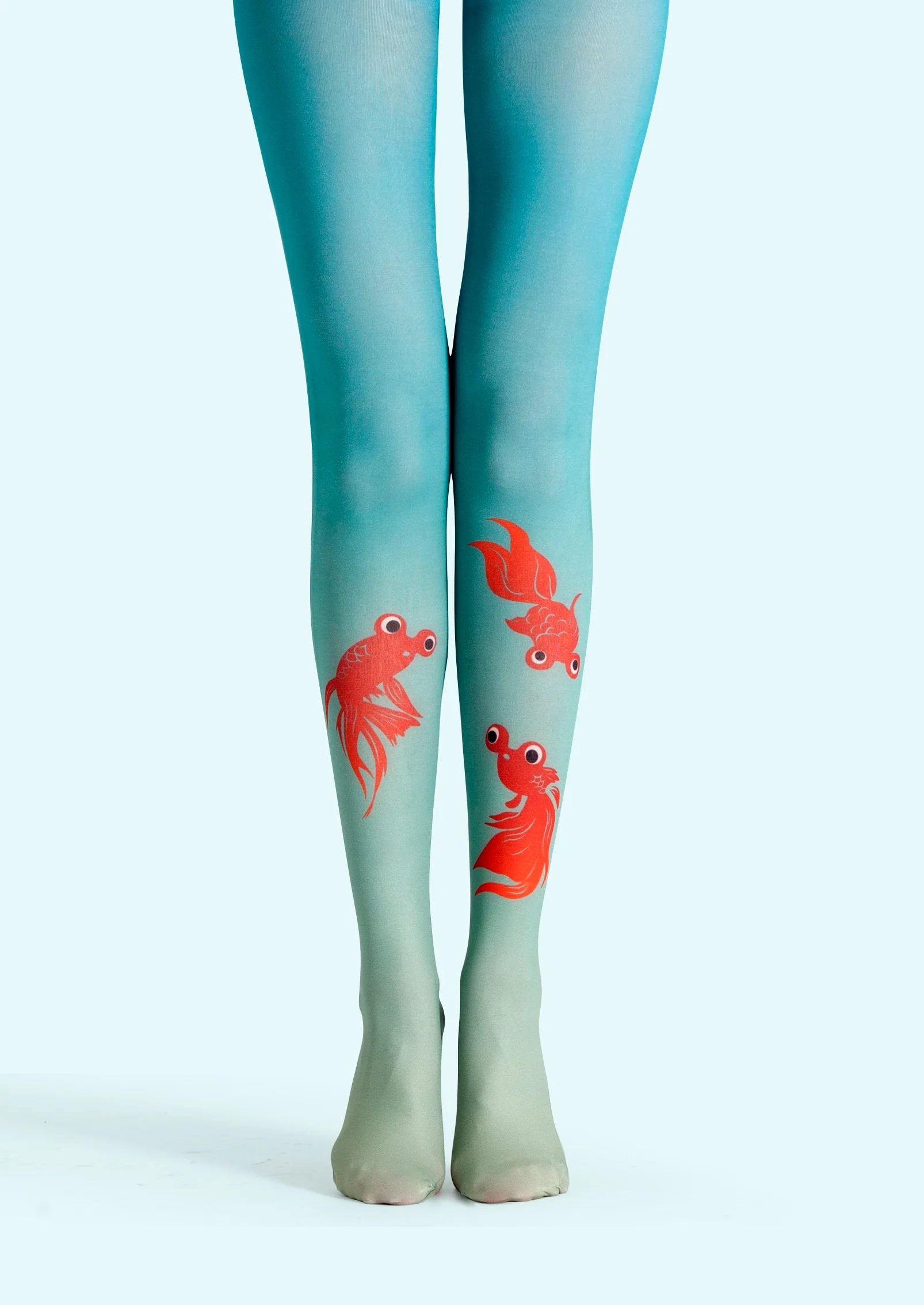 Viken Plan Fun Art Print Tights versatile Pantyhose/Tights [Goldfish]
