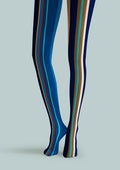 Viken Plan Blue Dream Striped Tights Hosiery Pantyhose