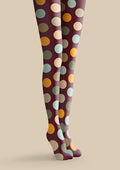 Viken Plan Brown-colorful Polka Dots Memory Tights Hosiery Pantyhose
