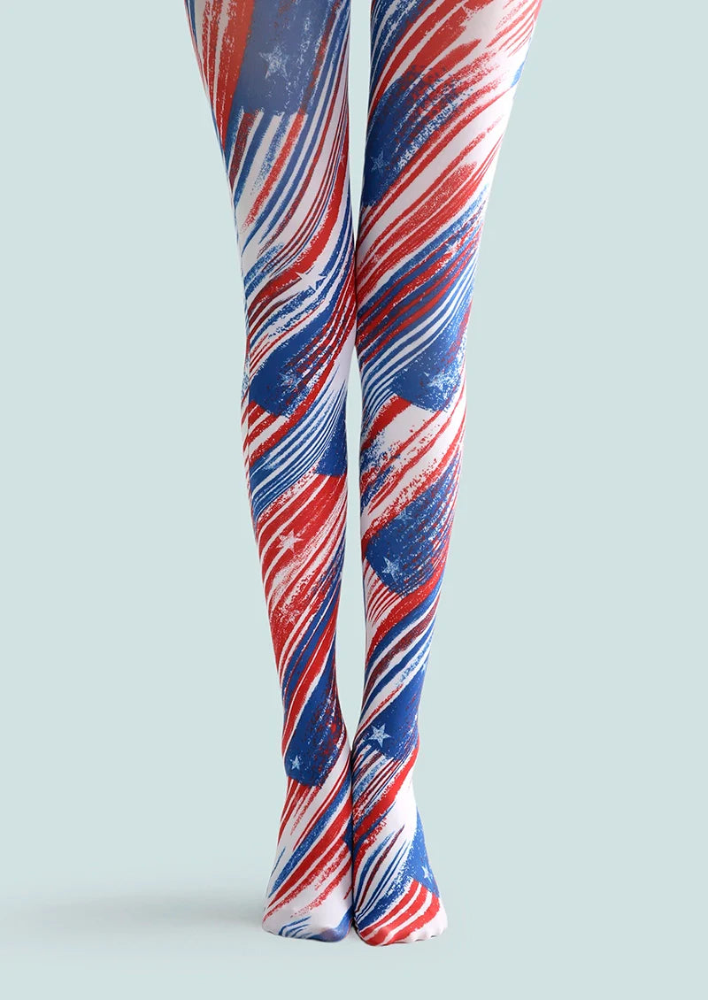 Viken Plan Art Print Tights Personality Pantyhose/Tights [US Stars Stripes]