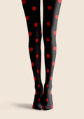 Viken Plan Christmas Retro Polka Red Tights Hosiery Pantyhose