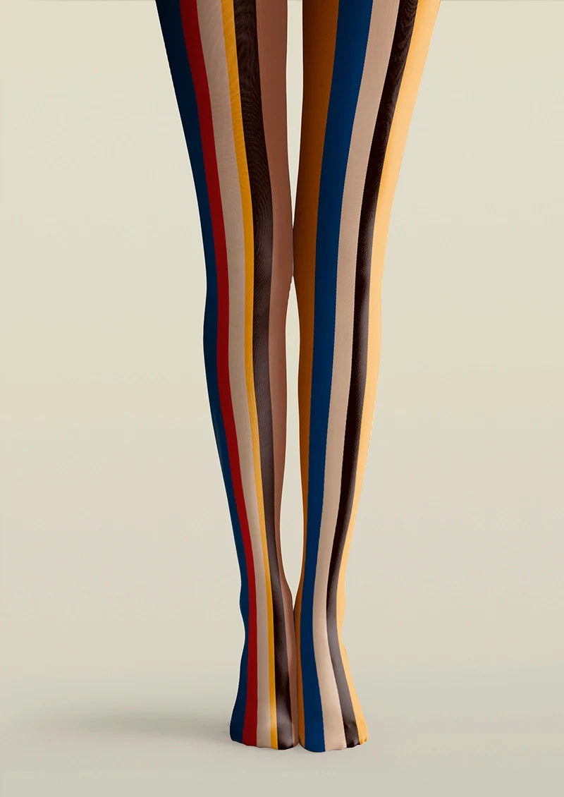 Viken Plan Retro Color Stripes Tights Hosiery Pantyhose