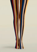 Viken Plan Retro Color Stripes Tights Hosiery Pantyhose