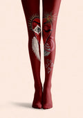 Viken Plan Valentine's Day Red Heartbeat Tights Hosiery Pantyhose