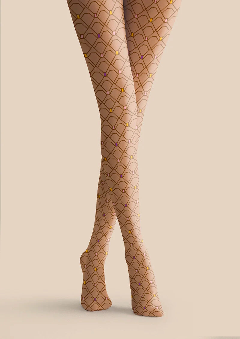 Viken Plan Light brown stripes Tights Hosiery Pantyhose