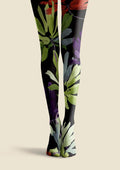 Viken Plan Tropical Leaf Mix Tights Hosiery Pantyhose