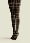 Viken Plan Black-brown stripes Checked Tights Hosiery Pantyhose