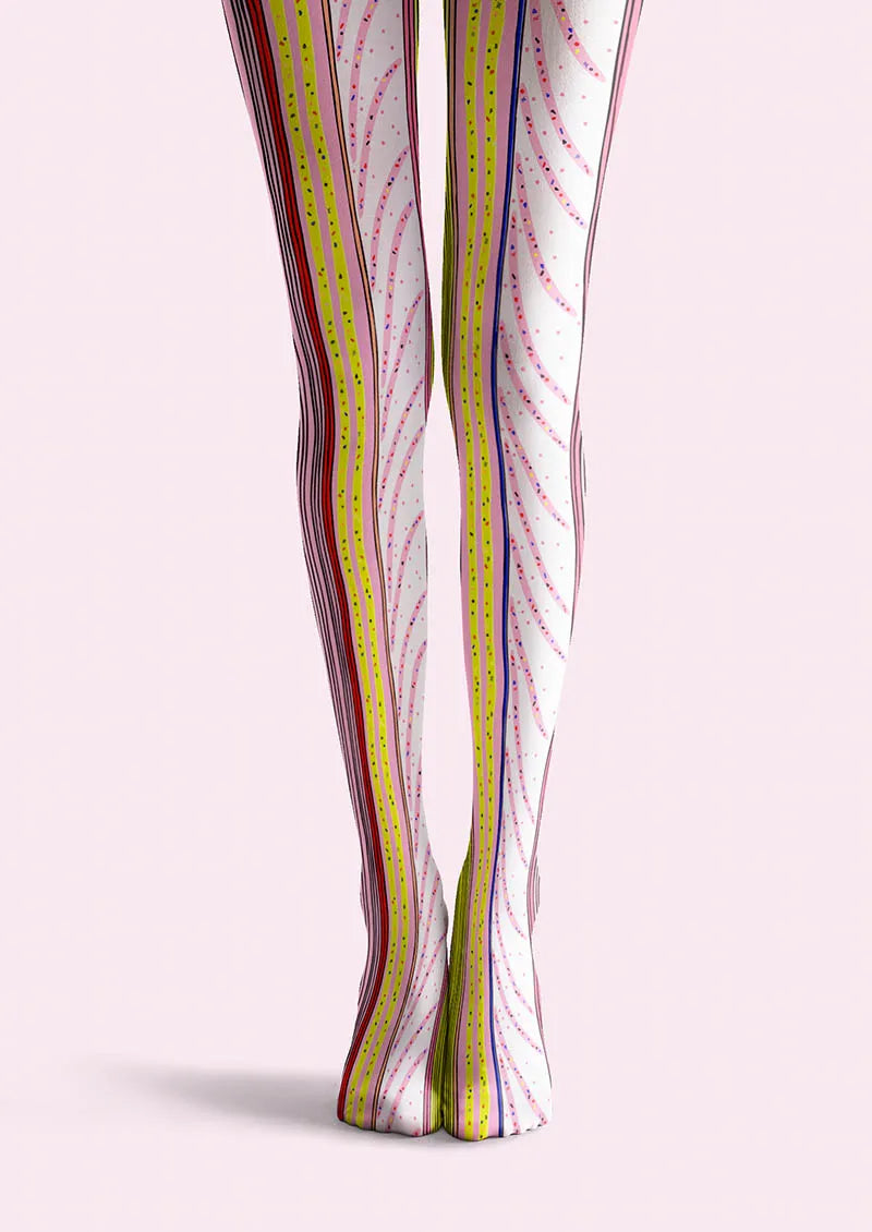 Viken Plan Neon Flow Lines Tights Hosiery Pantyhose