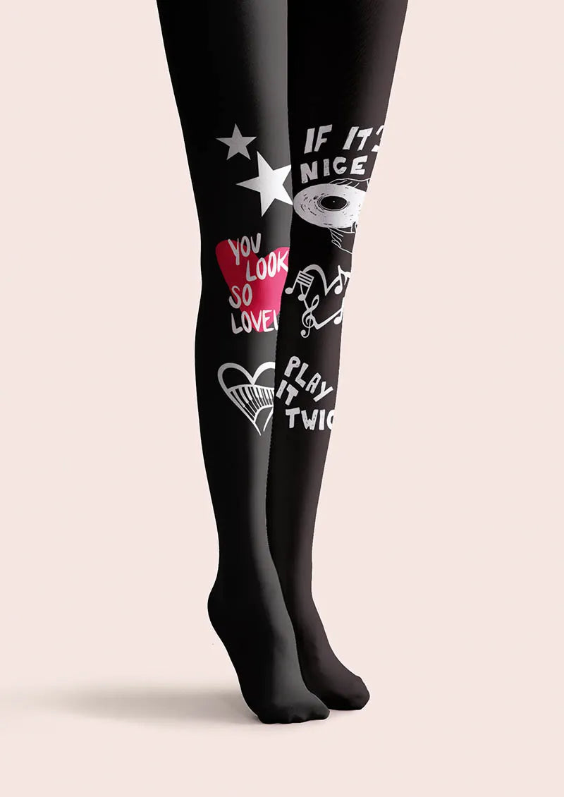 Viken Plan Musical elements Play It Loud Tights Hosiery Pantyhose