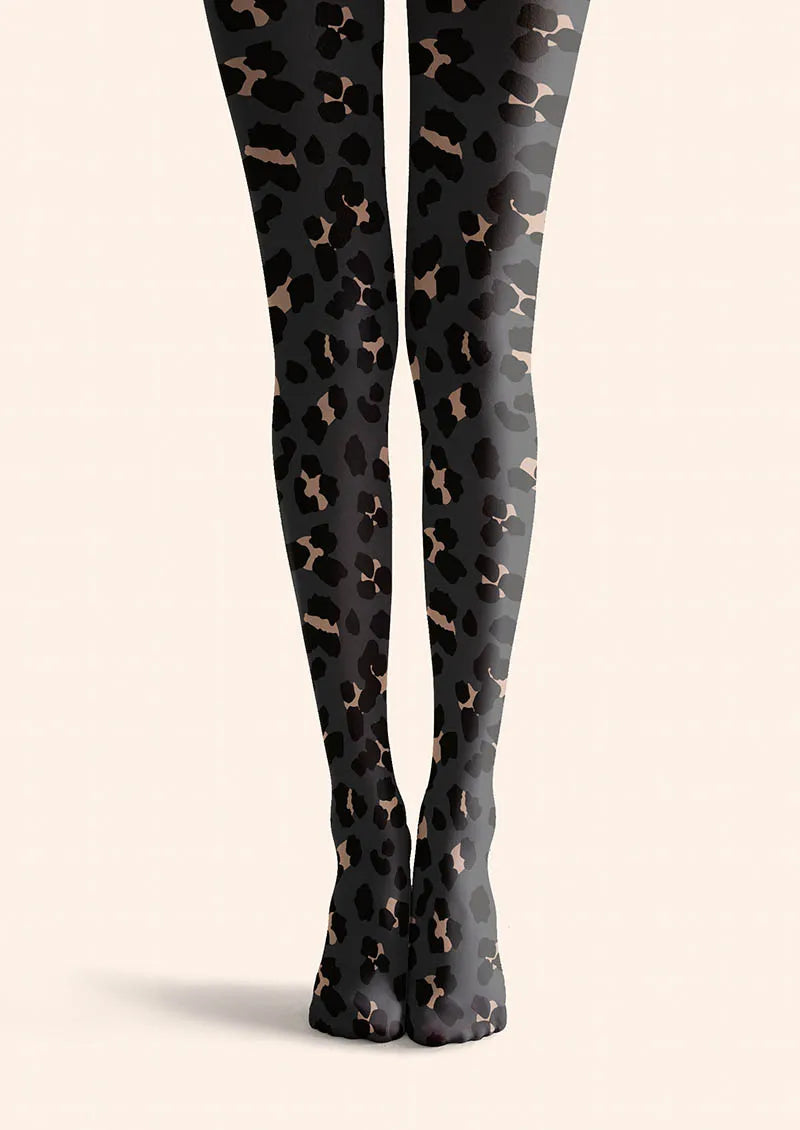 Viken Plan Midnight Leopard Tights Hosiery Pantyhose