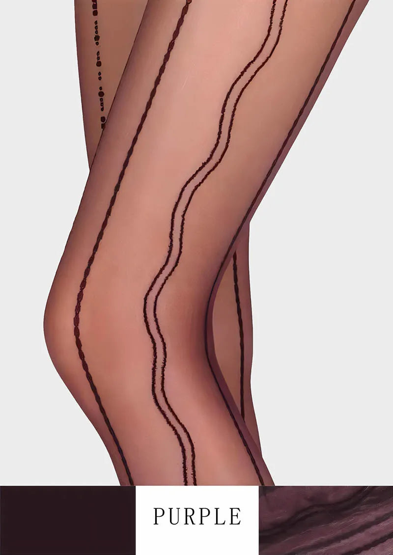 Viken Plan Radio wave lace jacquard Tights Hosiery Pantyhose