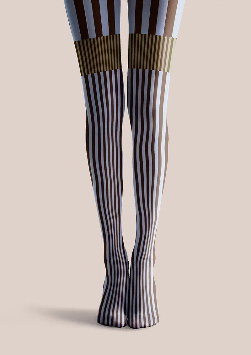 Viken Plan Geometric Art Retro Wave Tights Hosiery Pantyhose