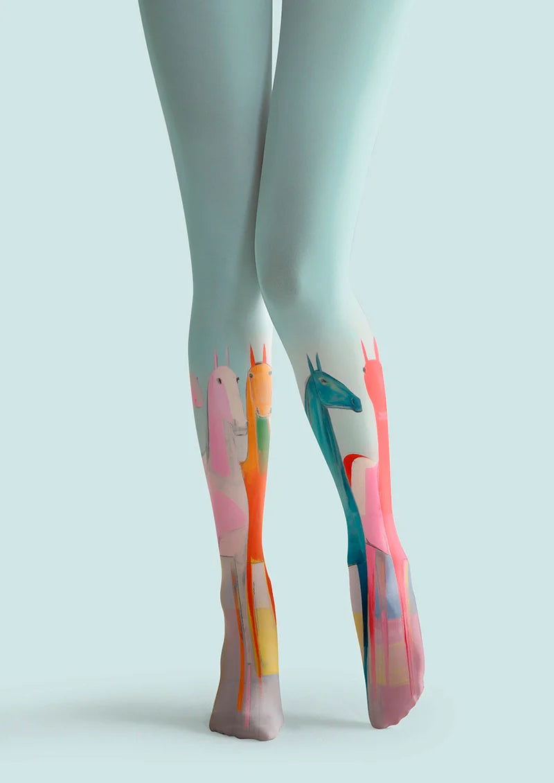 Viken Plan Horse Chromatogram Tights Hosiery Pantyhose