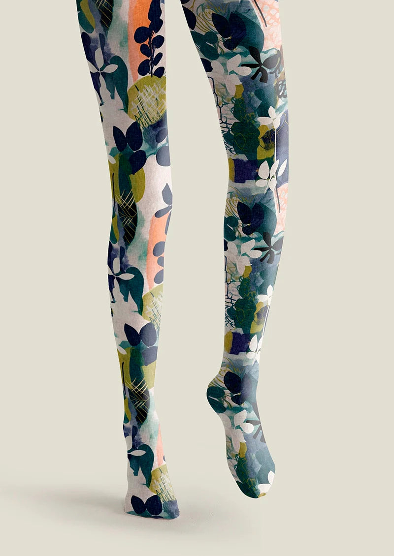 Viken Plan Diffused Petals Tights Hosiery Pantyhose